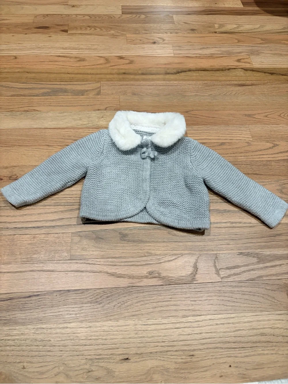 Gap toddler girl sweater cardigan with fur collar